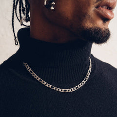 Figaro Gliederkette Halskette für Damen und Herren 3mm/5mm in Sterling Silber
