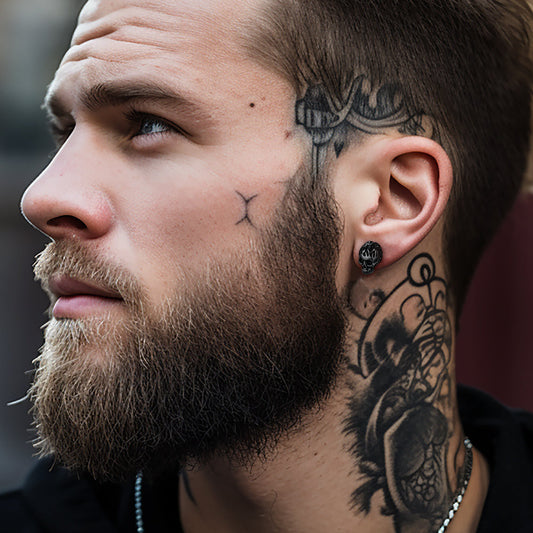 Brincos de caveira flamejante gótica para homens