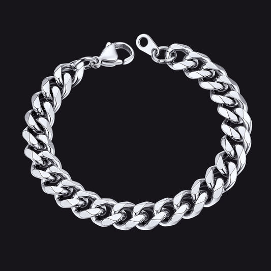 Unisex 9MM Chunky Cuban Link Chain Bracelets Gift Bracelet