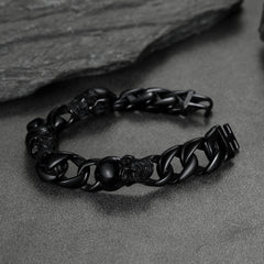 Gothic Totenkopf Kubanisches Kettenarmband