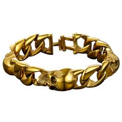 Gothic Totenkopf Kubanisches Kettenarmband