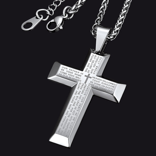 Christian Lords Prayer Kreuz Halskette Männer