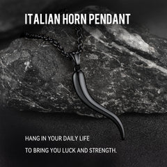Colar de chifre italiano Cornicello Amuleto Pingente Homens Mulheres