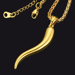 Colar de chifre italiano Cornicello Amuleto Pingente Homens Mulheres