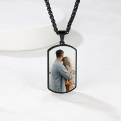Colar com foto dupla face personalizada para identificação de cachorro, masculino e feminino