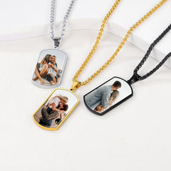 Colar com foto dupla face personalizada para identificação de cachorro, masculino e feminino