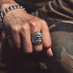 Anel Biker Gorilla King de Aço Inoxidável Masculino