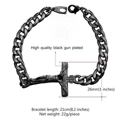 Christliches Kreuz kubanisches Kettengliederarmband