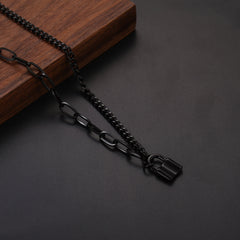Handcuff Padlock Pendant Curb Chain Necklace for Women Men