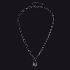 Handcuff Padlock Pendant Curb Chain Necklace for Women Men