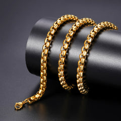 Hohle Rolo-Box-Gliederkette für Herren, 3/6 mm Breite