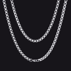 Hohle Rolo-Box-Gliederkette für Herren, 3/6 mm Breite