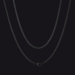 Hohle Rolo-Box-Gliederkette für Herren, 3/6 mm Breite