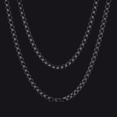 Hohle Rolo-Box-Gliederkette für Herren, 3/6 mm Breite