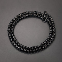 Hohle Rolo-Box-Gliederkette für Herren, 3/6 mm Breite