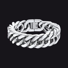 Pulseira Chunky Miami Cuban Link em aço inoxidável