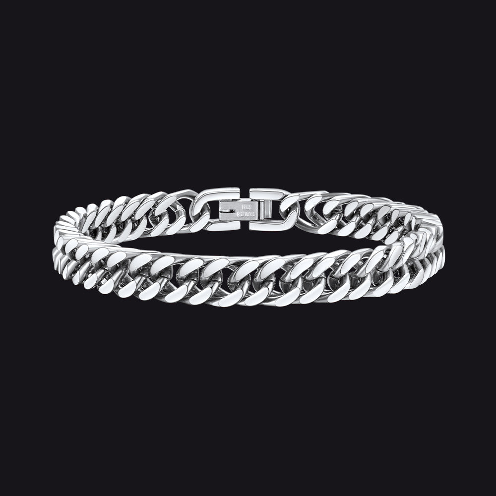 Pulseira Chunky Miami Cuban Link em aço inoxidável