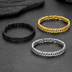 Pulseira Chunky Miami Cuban Link em aço inoxidável