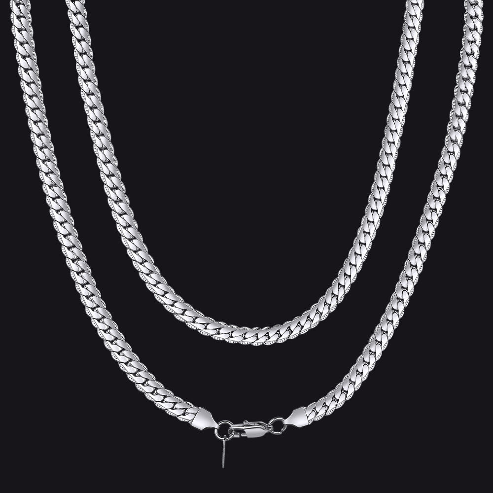Colar de elos de corrente cubana hip hop com 6/8 mm de largura