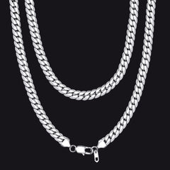 Colar de elos de corrente cubana hip hop com 6/8 mm de largura