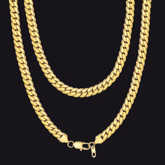 Colar de elos de corrente cubana hip hop com 6/8 mm de largura