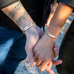 Personalisiertes Herz-Paar-Gliederarmband für die Freundin