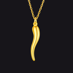 Colar de chifre italiano Cornicello Amuleto Pingente Homens Mulheres