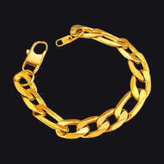 Pulseira Figaro Cuban Link Chain Curb 6mm-13mm