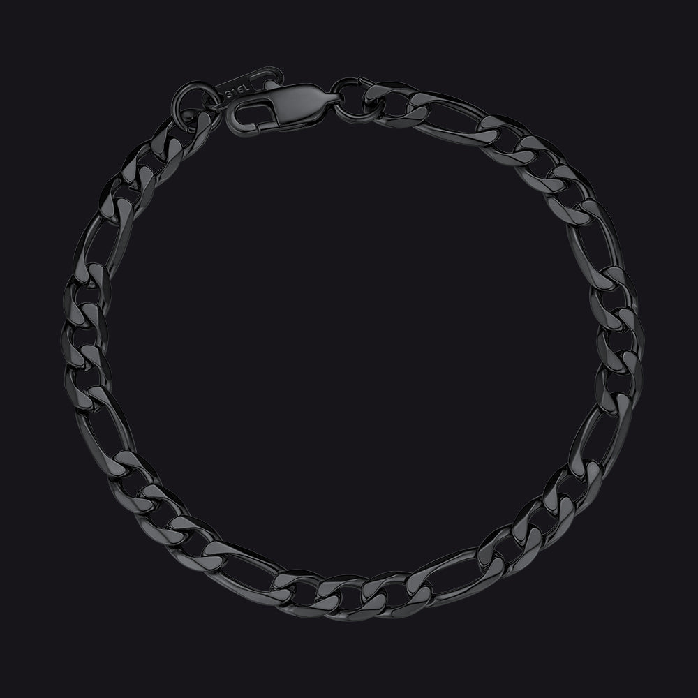 Pulseira Figaro Cuban Link Chain Curb 6mm-13mm