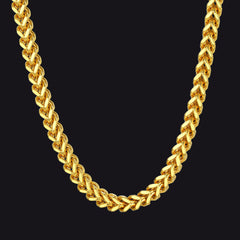 Colar de elos de corrente de trigo com corte de diamante 4/6/9/13 mm de largura