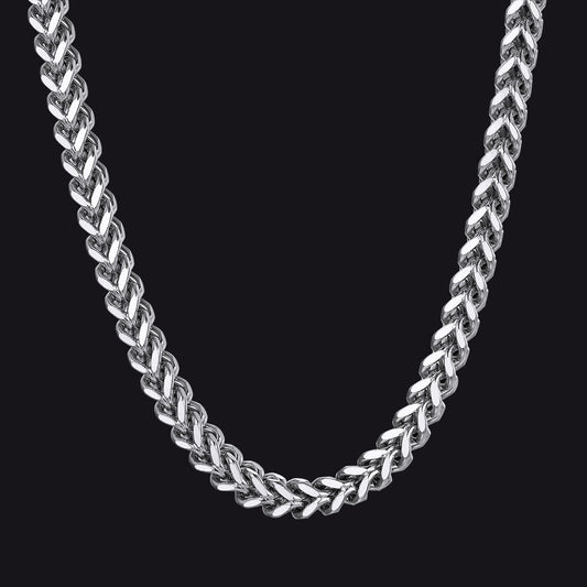 Diamantschliff-Weizenkettenglieder-Halskette für Herren, 4/6/9/13 mm Breite