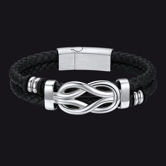 Personalisiertes Infinity Love Knot Lederarmband