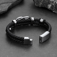 Pulseira de couro com nó de amor infinito personalizada