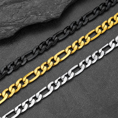 Herren-Figaro-Panzerkettengliederkette, 6/7,5/10 mm Breite