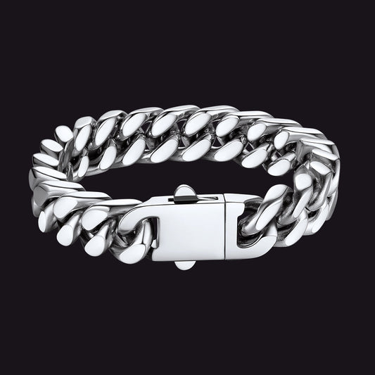 Pulseira de corrente cubana Miami com 5/7/9/12 mm de largura