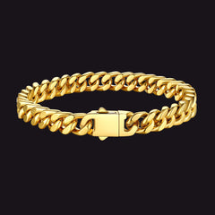 Pulseira de corrente cubana Miami com 5/7/9/12 mm de largura