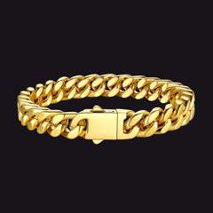 Pulseira de corrente cubana Miami com 5/7/9/12 mm de largura