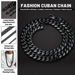 Colar robusto e pesado de corrente cubana de Miami de 14 a 30 polegadas