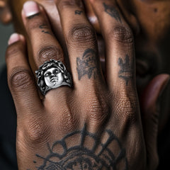 Mythology Medusa Snake Stainless Steel Ring Men Women