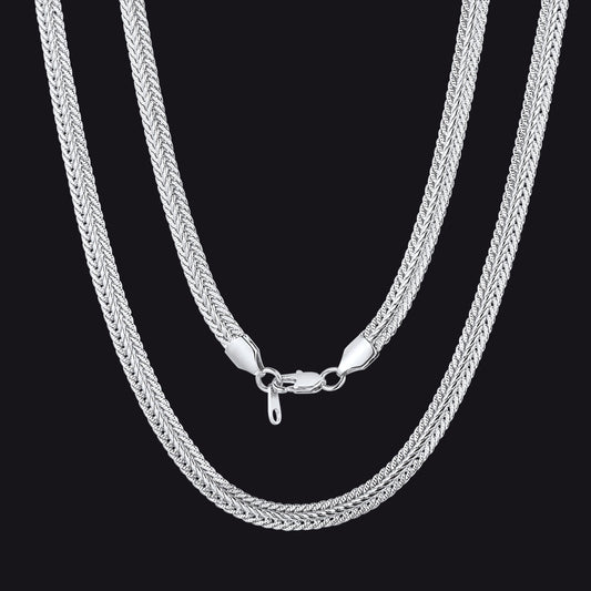Colar feminino com elos de corrente de rabo de raposa de 6 mm
