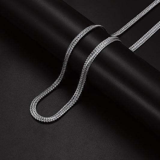 Colar feminino com elos de corrente de rabo de raposa de 6 mm