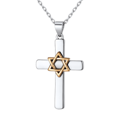 Silber Kreuz Stern David Anhänger Halskette Männer Frauen