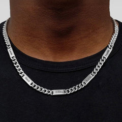 Colar com nome e elo de corrente cubana gravados personalizados