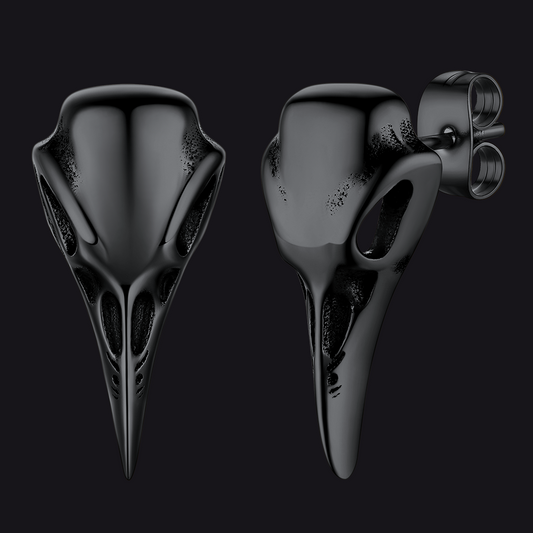 Brinco de Caveira de Corvo Gótico para Homens