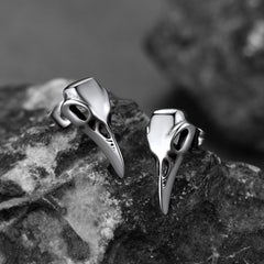 Brinco de Caveira de Corvo Gótico para Homens