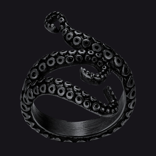 Biker Punk Drei Oktopus Tentakel Ring Männer