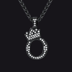 Sparkly Bling Cubic Zirconia Initial Letther Necklace for Men