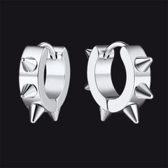 Punk Spike Rivet Huggie Hoop Earrings For Men Women