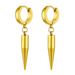 Brincos de argola punk longos com pontas pendentes para homens e mulheres