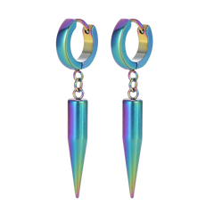 Brincos de argola punk longos com pontas pendentes para homens e mulheres